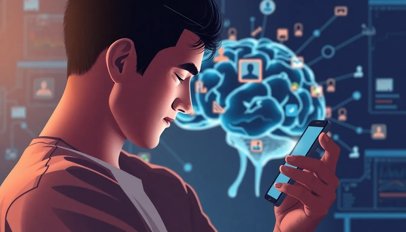 숏폼 중독 현실을 보여주는 이미지