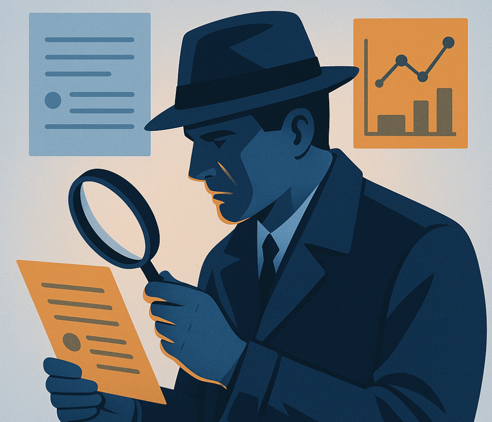 의심스러운 타이밍을 조사하는 이미지