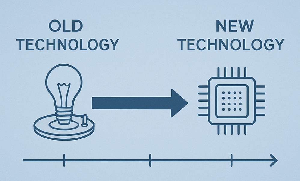 구기술에서 신기술로의 전환 타임라인